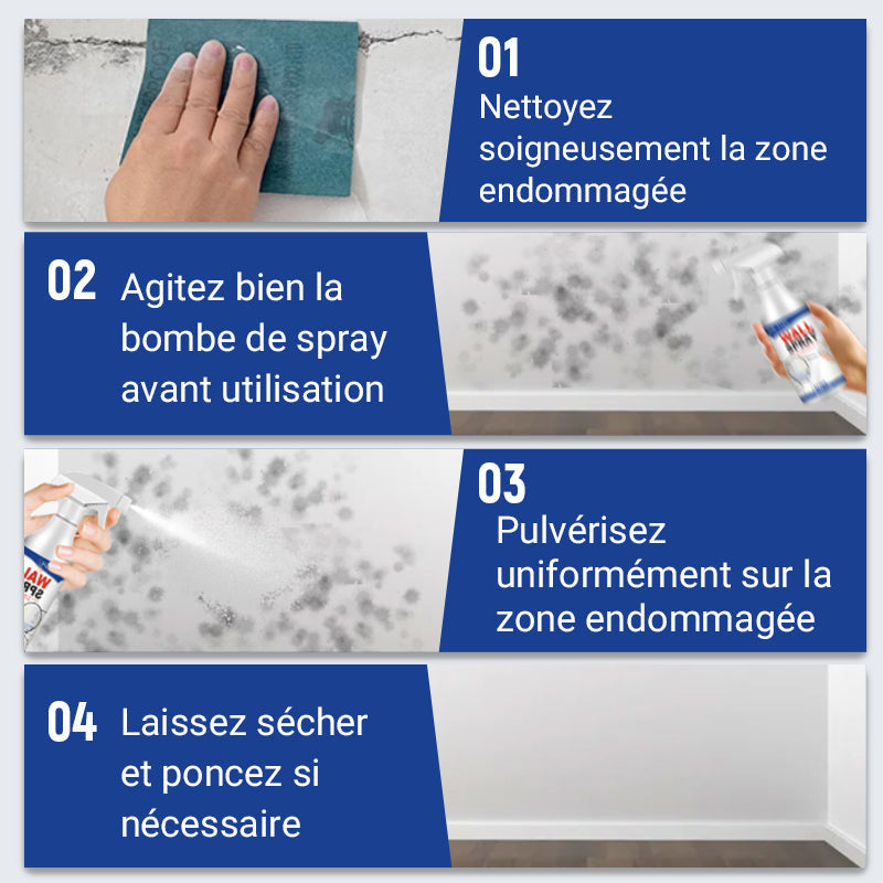 Kit Spray Réparateur de Mur – Anti-Poussière et Saleté