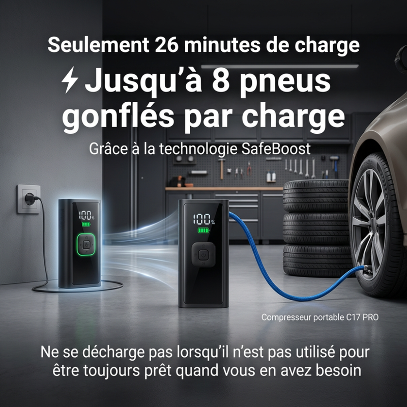 C17 PRO – Compresseur d’Air Professionnel et Intelligent Sans Fil