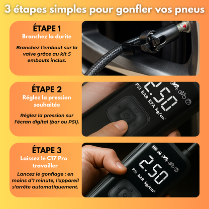 C17 PRO – Compresseur d’Air Professionnel et Intelligent Sans Fil