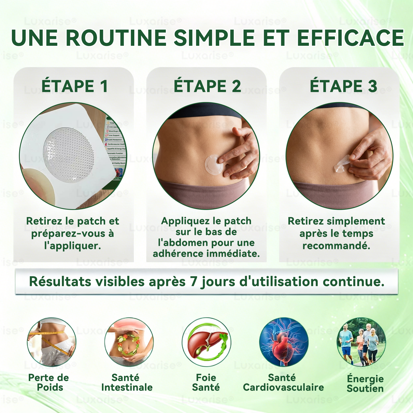 Luxarise Patch Minceur 10-en-1 | Moringa & Bérbérine