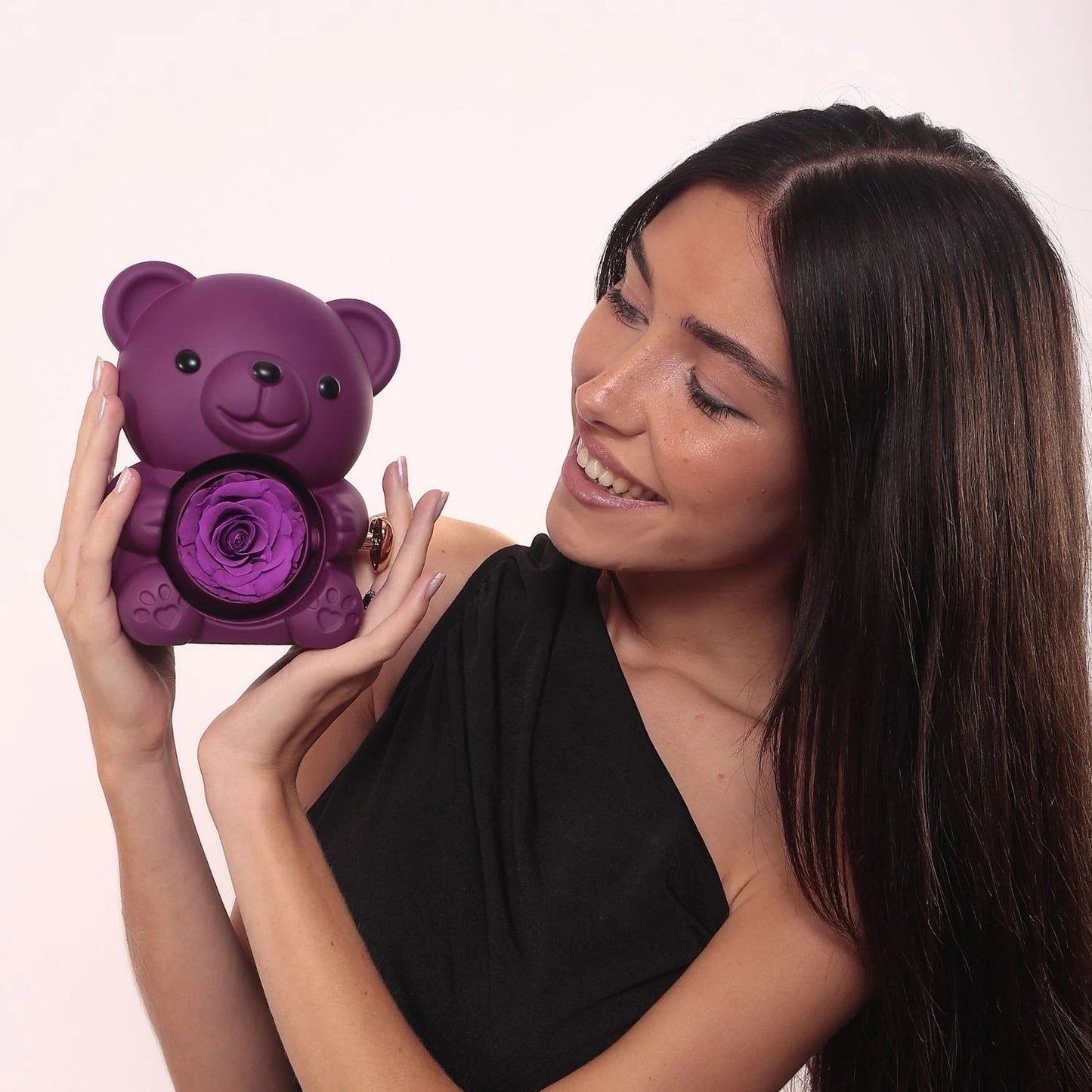 Ours Rose Éternelle & Collier Personnalisé – Cadeau Romantique Unique