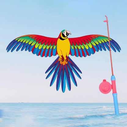 Cerf-Volant Magique avec Canne à Pêche – Lancement Facile & Sans Nœud